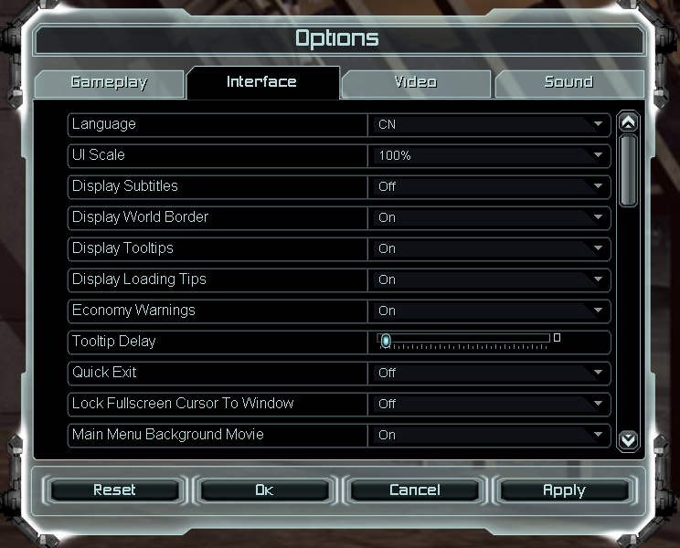 Game Options/Settings