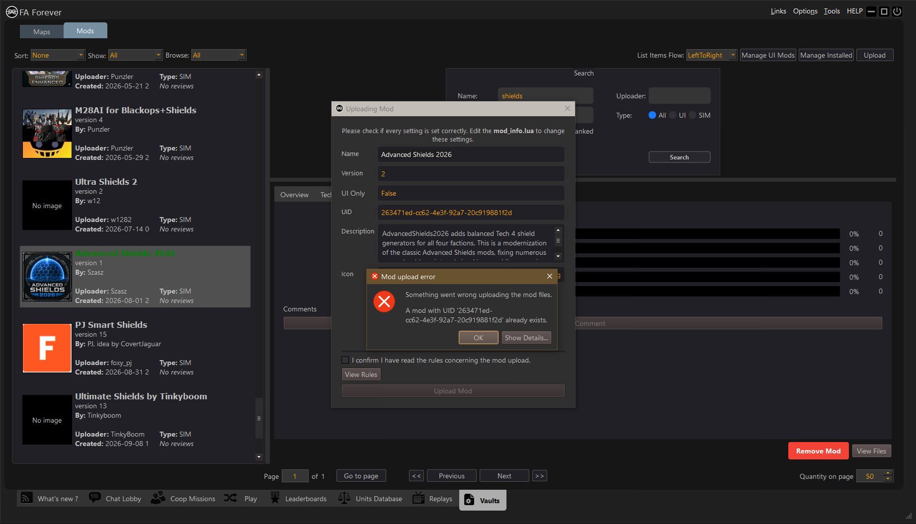 cannot update my own mod in FAF.JPG